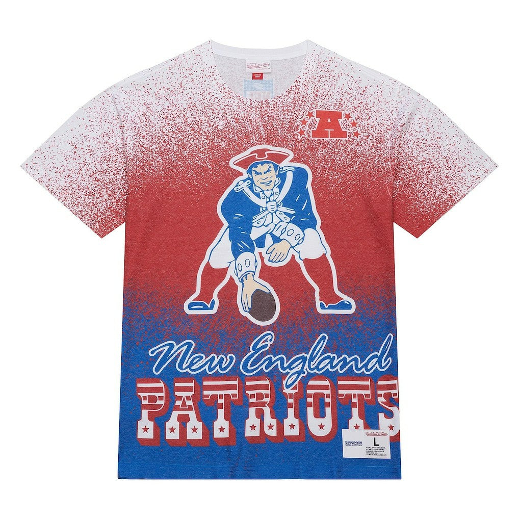 New England Patriots Mitchell & Ness Team Burst Vintage Logo T-Shirt