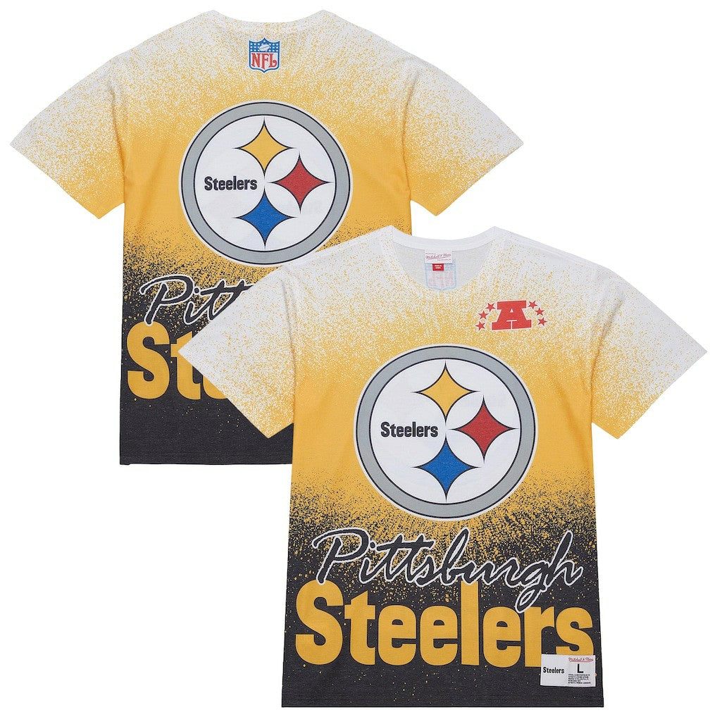 Pittsburgh Steelers Mitchell & Ness Team Burst Vintage Logo T-Shirt