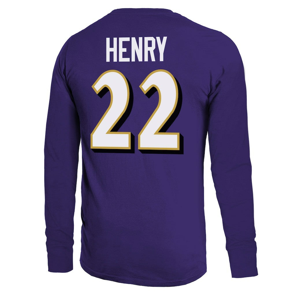 Baltimore Ravens  Derrick Henry  Majestic Threads Name & Number Long Sleeve T-Shirt