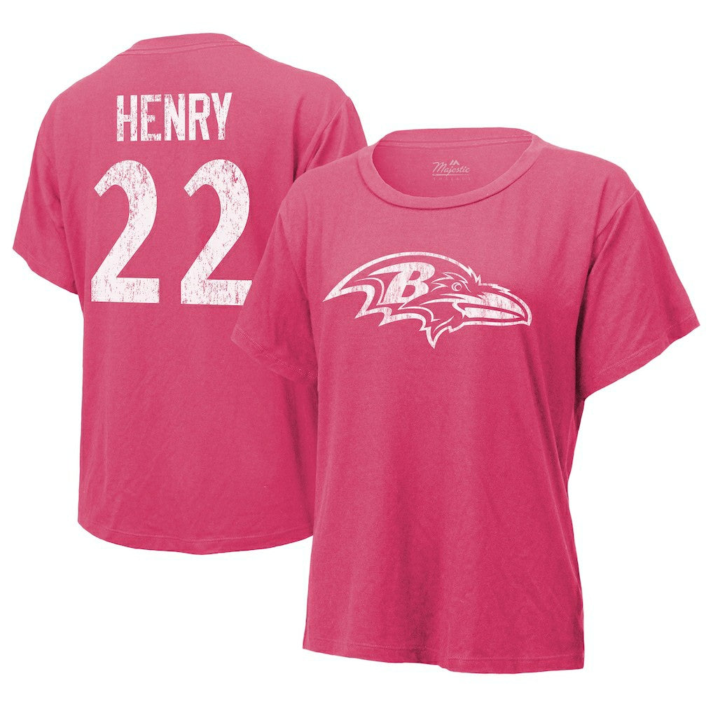 Baltimore Ravens  Derrick Henry  Majestic Threads Women's Name & Number T-Shirt