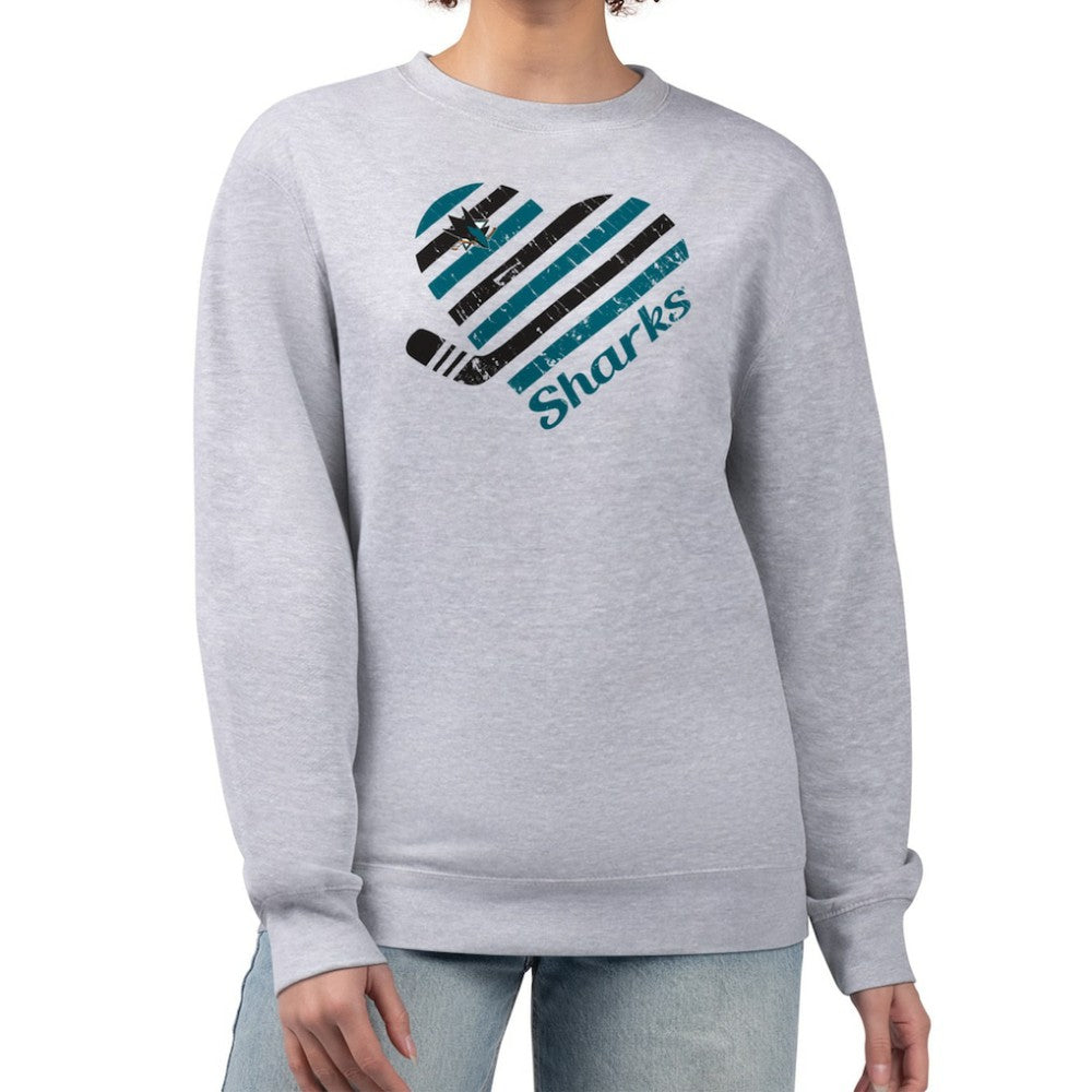 San Jose Sharks G-III 4Her by Carl Banks Women's Heart Graphic Pullover Sweatshirt Online