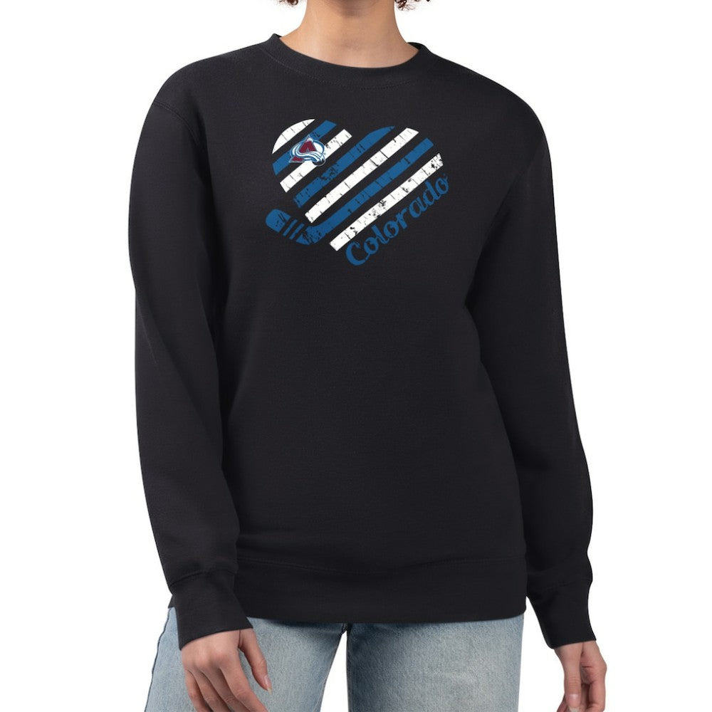 Colorado Avalanche G-III 4Her by Carl Banks Women's Heart Graphic Pullover Sweatshirt Discount