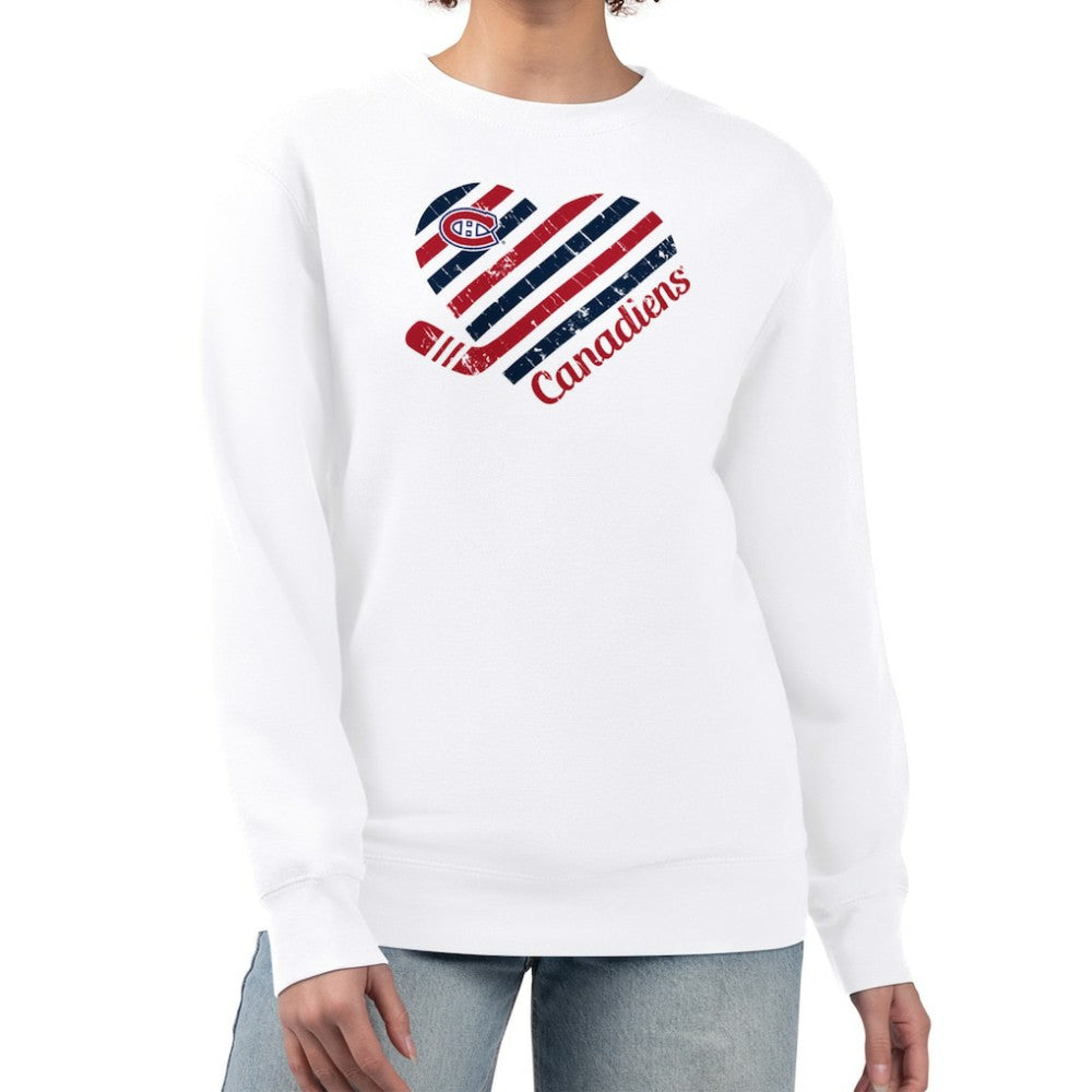 Montreal Canadiens G-III 4Her by Carl Banks Women's Heart Graphic Pullover Sweatshirt Sale