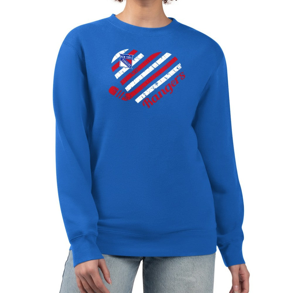 New York Rangers G-III 4Her by Carl Banks Women's Heart Graphic Pullover Sweatshirt Discount