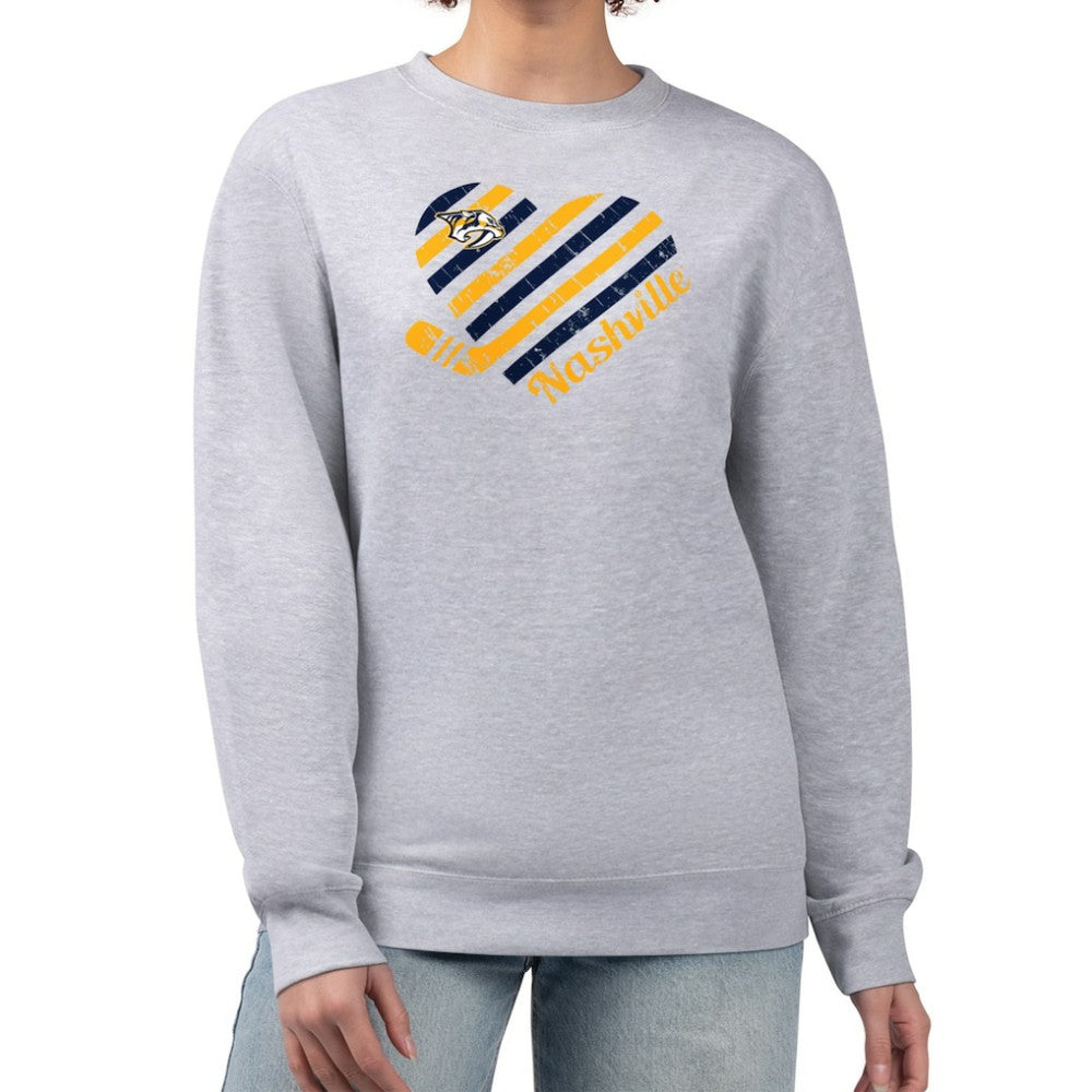 Nashville Predators G-III 4Her by Carl Banks Women's Heart Graphic Pullover Sweatshirt Online