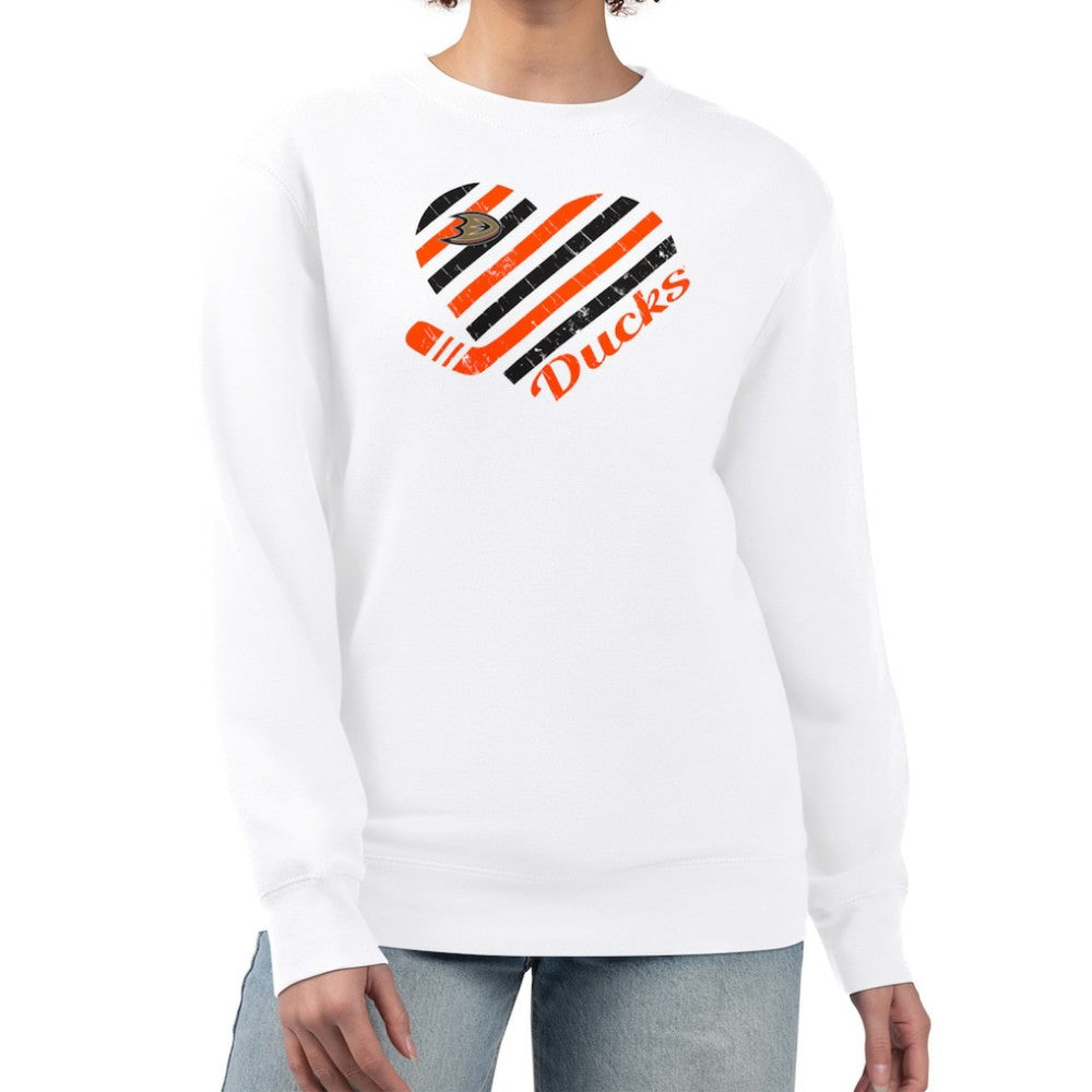 Anaheim Ducks G-III 4Her by Carl Banks Women's Heart Graphic Pullover Sweatshirt Online