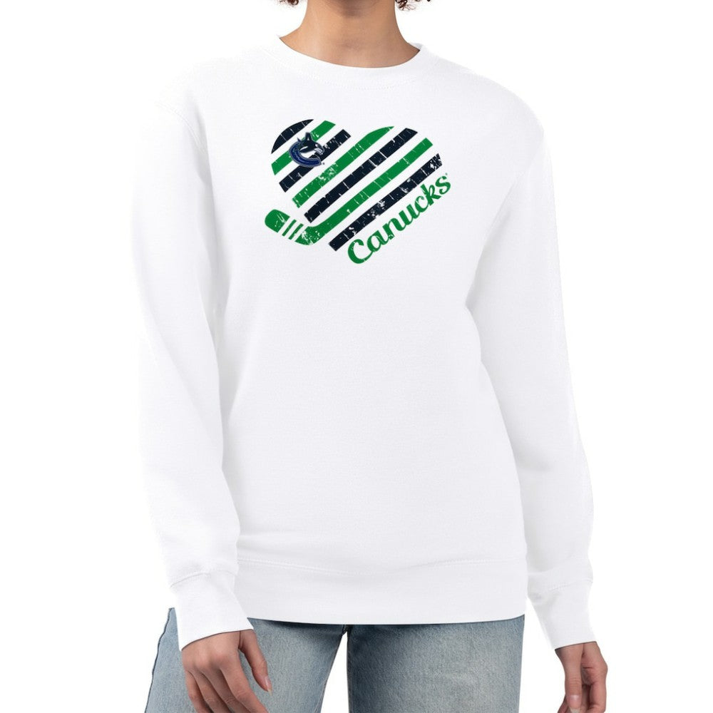 Vancouver Canucks G-III 4Her by Carl Banks Women's Heart Graphic Pullover Sweatshirt On Sale