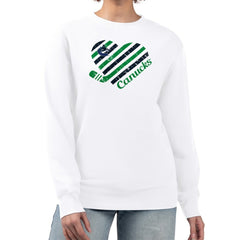 Vancouver Canucks G-III 4Her by Carl Banks Women's Heart Graphic Pullover Sweatshirt On Sale
