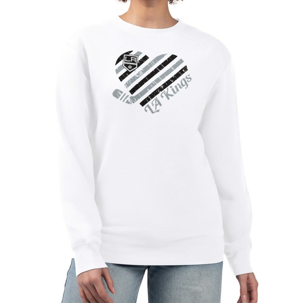 Los Angeles Kings G-III 4Her by Carl Banks Women's Heart Graphic Pullover Sweatshirt On Sale
