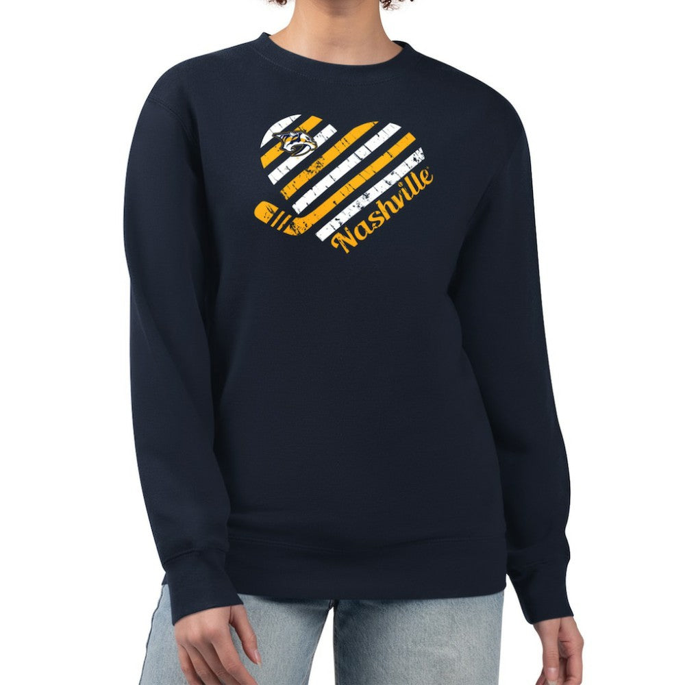 Nashville Predators G-III 4Her by Carl Banks Women's Heart Graphic Pullover Sweatshirt On Sale
