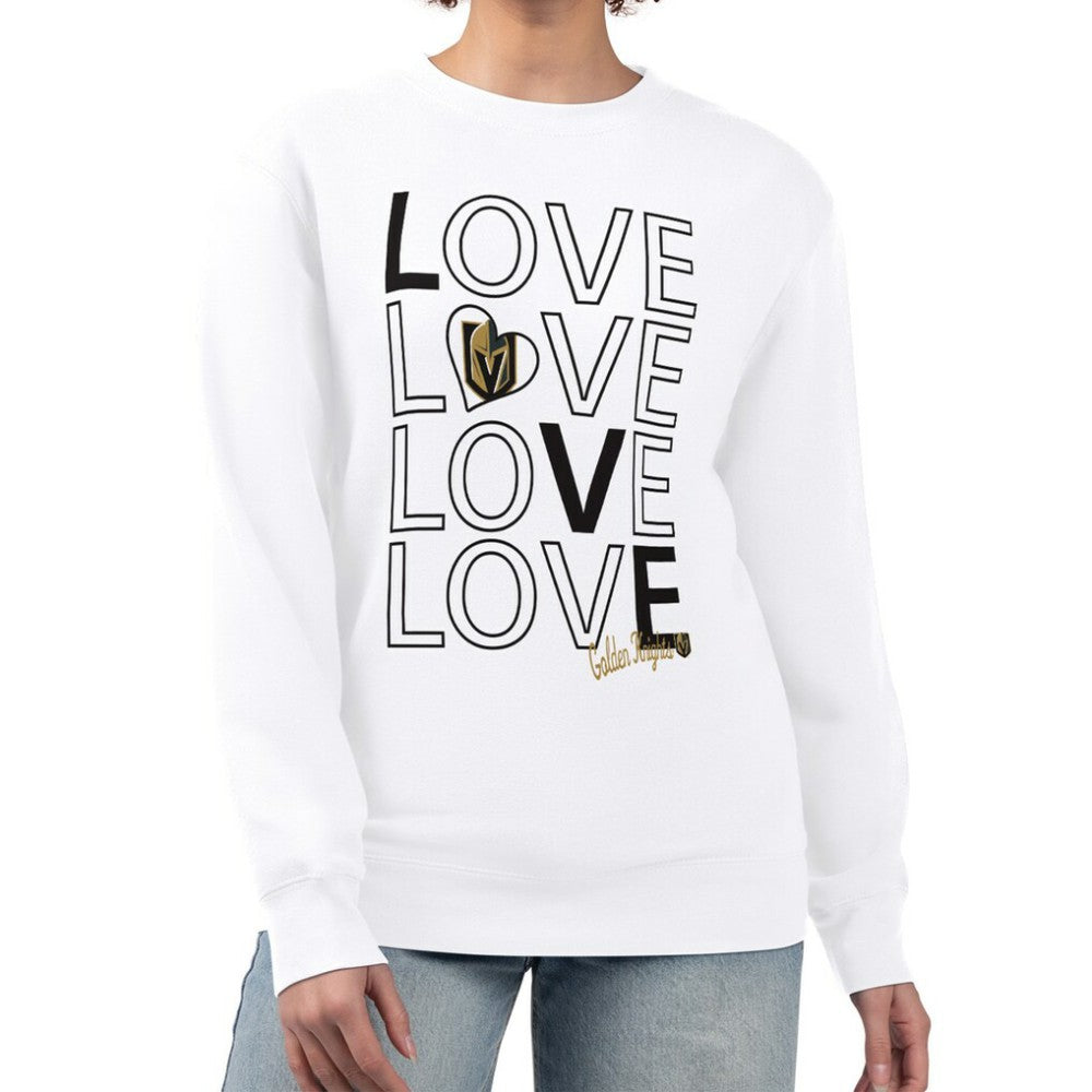Vegas Golden Knights G-III 4Her by Carl Banks Women's Lots Of Love Team Logo Graphic Pullover Sweatshirt On Sale