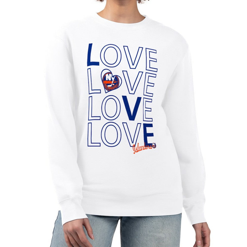 New York Islanders G-III 4Her by Carl Banks Women's Lots Of Love Team Logo Graphic Pullover Sweatshirt Online
