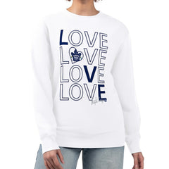 Toronto Maple Leafs G-III 4Her by Carl Banks Women's Lots Of Love Team Logo Graphic Pullover Sweatshirt Discount