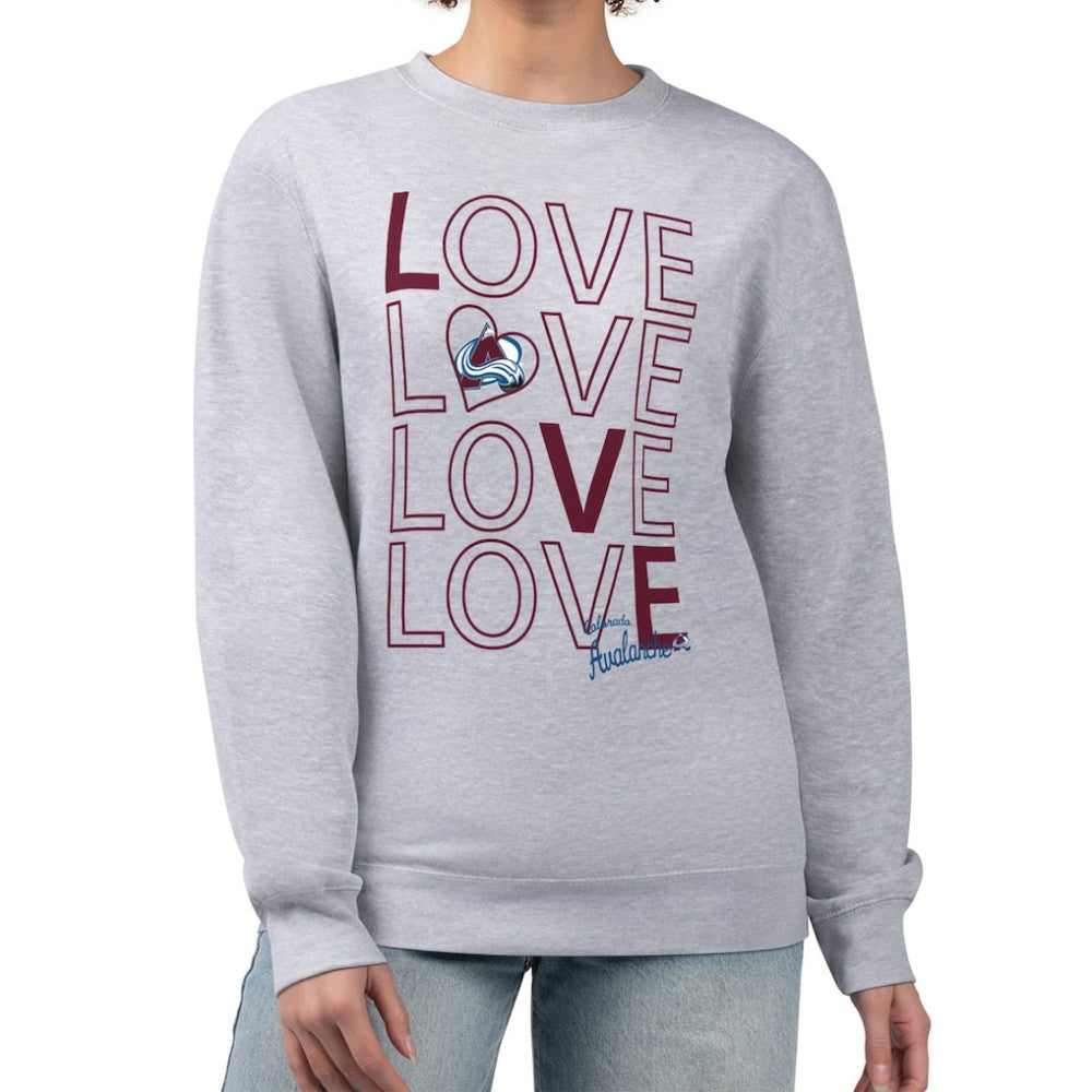 Colorado Avalanche G-III 4Her by Carl Banks Women's Lots Of Love Team Logo Graphic Pullover Sweatshirt Discount