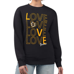Boston Bruins G-III 4Her by Carl Banks Women's Lots Of Love Team Logo Graphic Pullover Sweatshirt For Sale