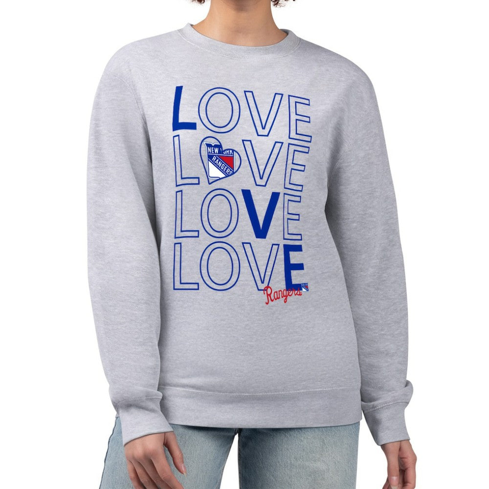 New York Rangers G-III 4Her by Carl Banks Women's Lots Of Love Team Logo Graphic Pullover Sweatshirt On Sale