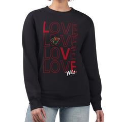 Minnesota Wild G-III 4Her by Carl Banks Women's Lots Of Love Team Logo Graphic Pullover Sweatshirt Outlet