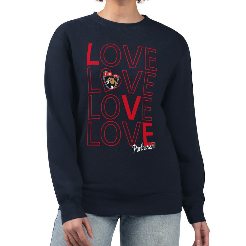 Florida Panthers G-III 4Her by Carl Banks Women's Lots Of Love Team Logo Graphic Pullover Sweatshirt On Sale