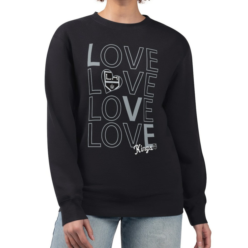 Los Angeles Kings G-III 4Her by Carl Banks Women's Lots Of Love Team Logo Graphic Pullover Sweatshirt Outlet