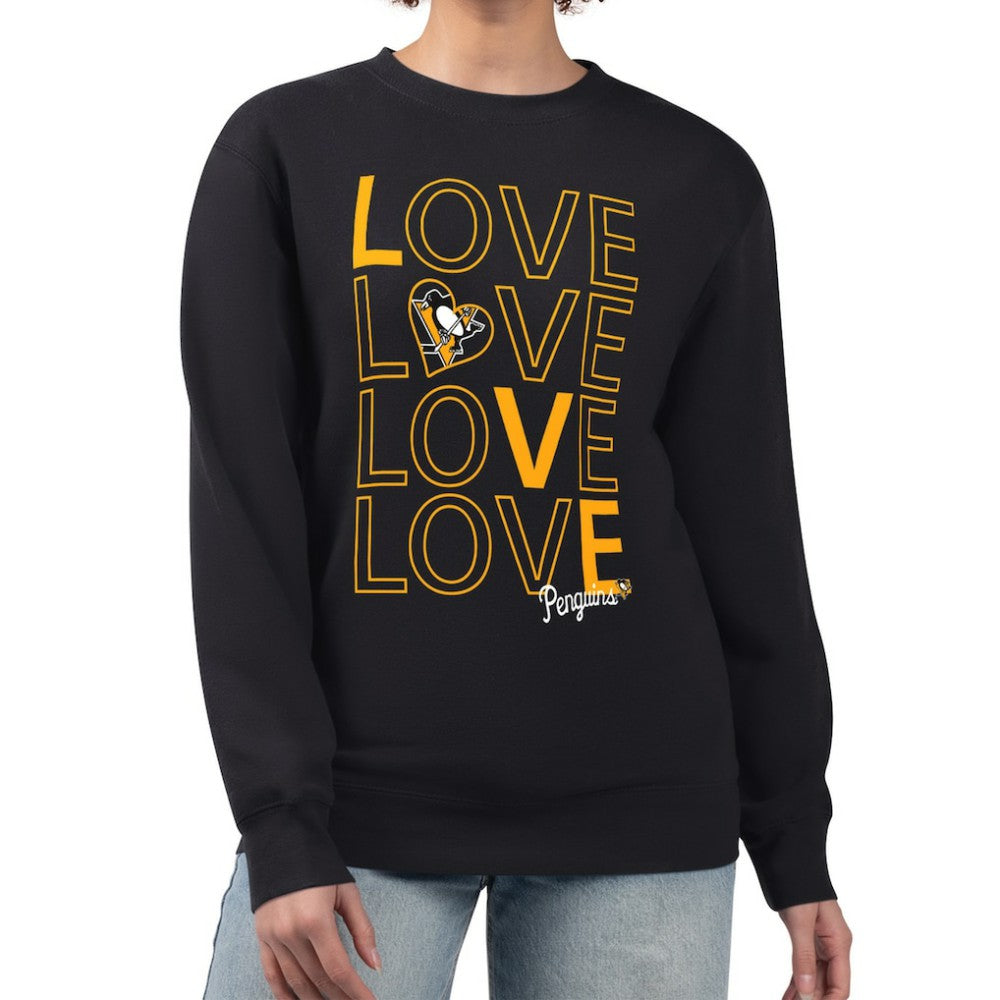 Pittsburgh Penguins G-III 4Her by Carl Banks Women's Lots Of Love Team Logo Graphic Pullover Sweatshirt Sale