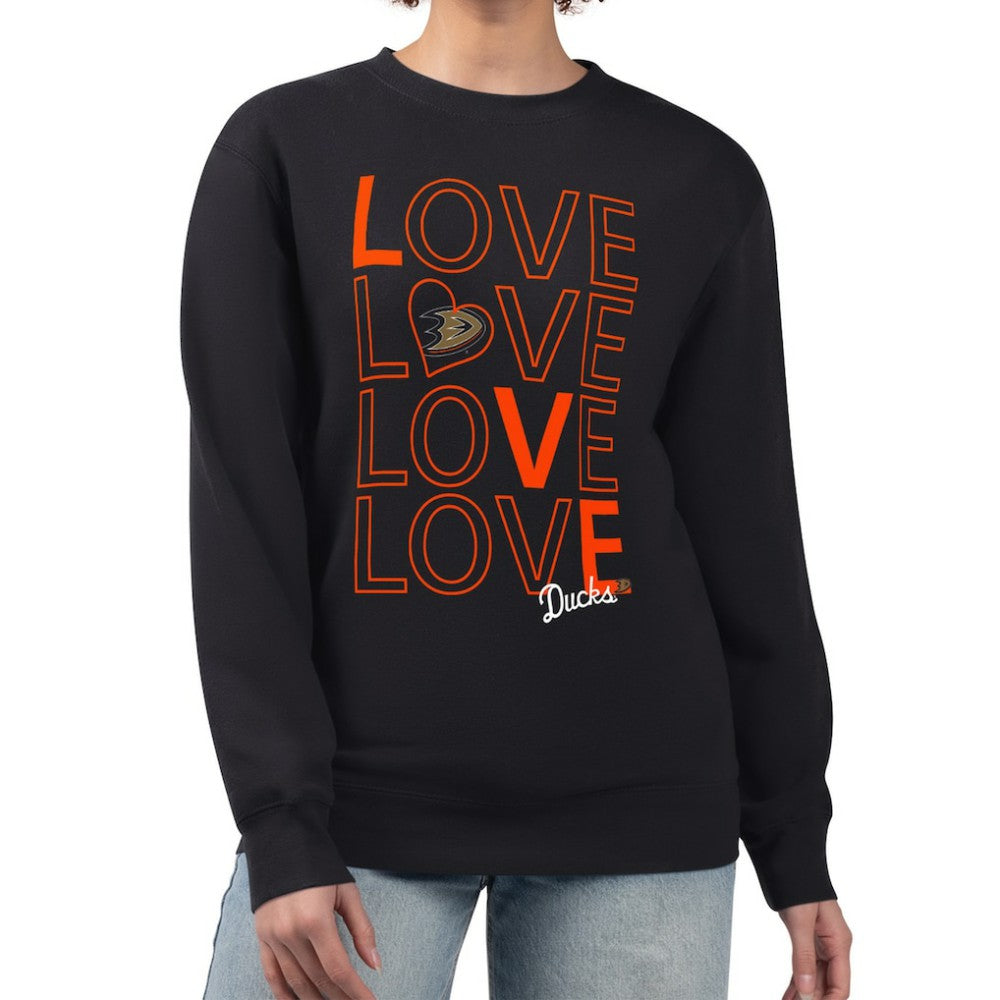 Anaheim Ducks G-III 4Her by Carl Banks Women's Lots Of Love Team Logo Graphic Pullover Sweatshirt For Sale