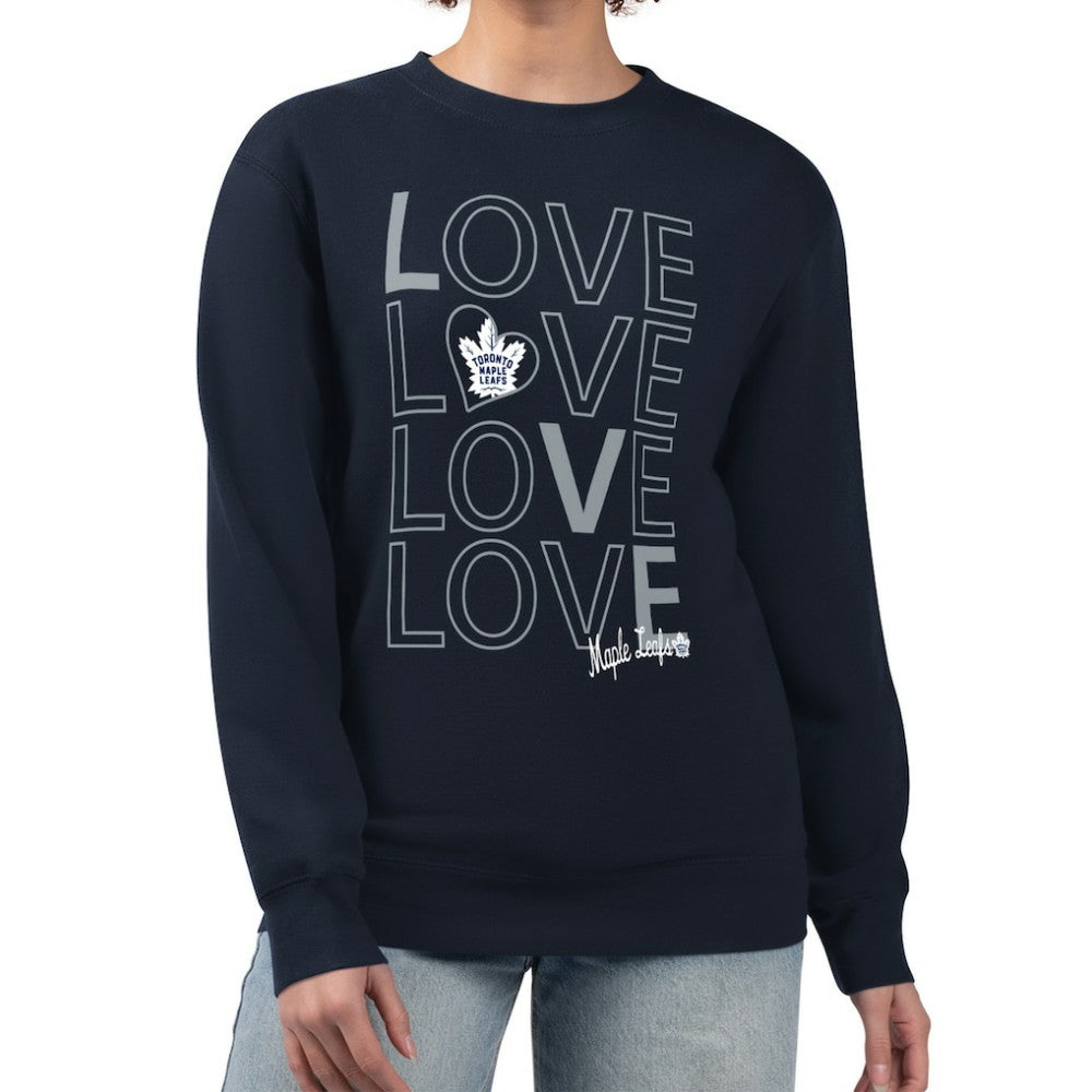 Toronto Maple Leafs G-III 4Her by Carl Banks Women's Lots Of Love Team Logo Graphic Pullover Sweatshirt Discount