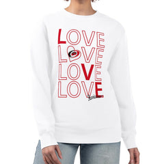Carolina Hurricanes G-III 4Her by Carl Banks Women's Lots Of Love Team Logo Graphic Pullover Sweatshirt On Sale