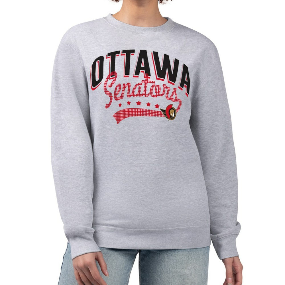 Ottawa Senators G-III 4Her by Carl Banks Women's Filigree Team Graphic Fleece Pullover Sweatshirt Outlet