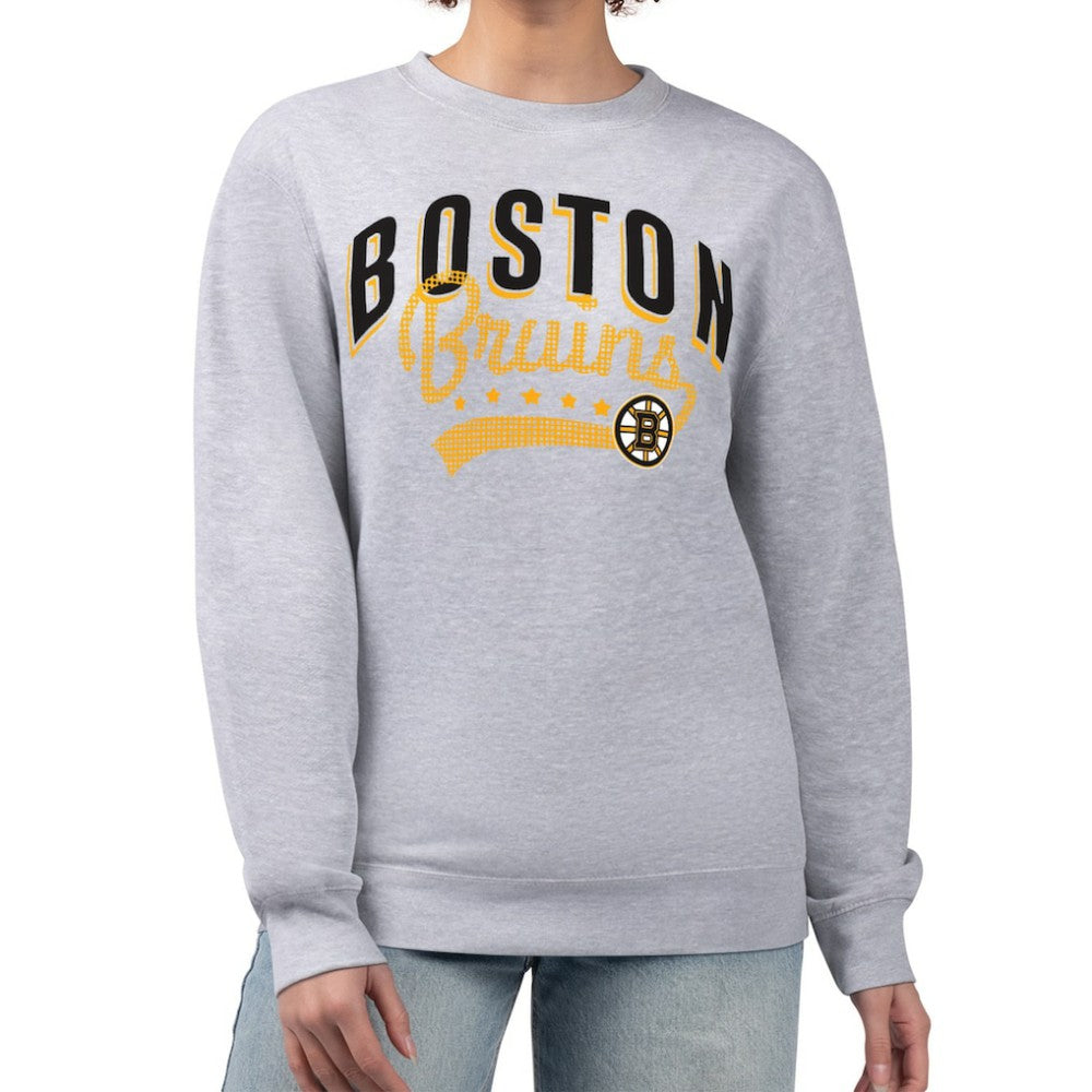 Boston Bruins G-III 4Her by Carl Banks Women's Filigree Team Graphic Fleece Pullover Sweatshirt Sale
