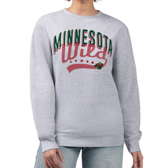 Minnesota Wild G-III 4Her by Carl Banks Women's Filigree Team Graphic Fleece Pullover Sweatshirt Discount