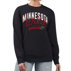 Minnesota Wild G-III 4Her by Carl Banks Women's Filigree Team Graphic Fleece Pullover Sweatshirt On Sale