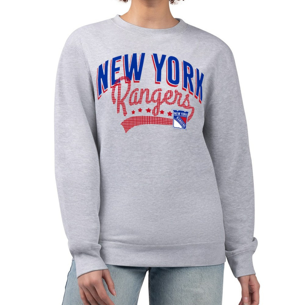 New York Rangers G-III 4Her by Carl Banks Women's Filigree Team Graphic Fleece Pullover Sweatshirt Outlet