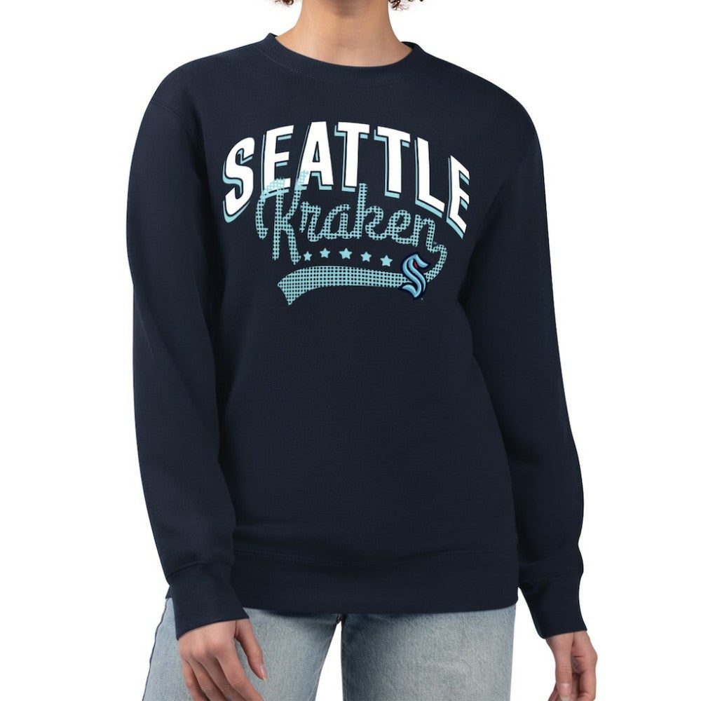 Seattle Kraken G-III 4Her by Carl Banks Women's Filigree Team Graphic Fleece Pullover Sweatshirt For Sale