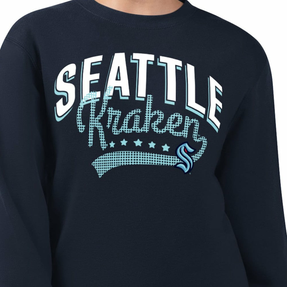Seattle Kraken G-III 4Her by Carl Banks Women's Filigree Team Graphic Fleece Pullover Sweatshirt For Sale