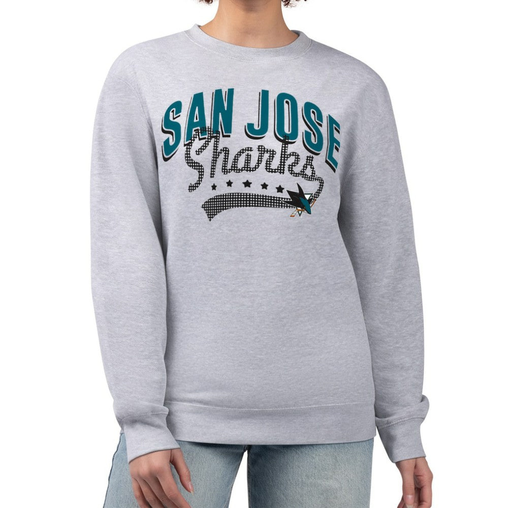 San Jose Sharks G-III 4Her by Carl Banks Women's Filigree Team Graphic Fleece Pullover Sweatshirt Discount
