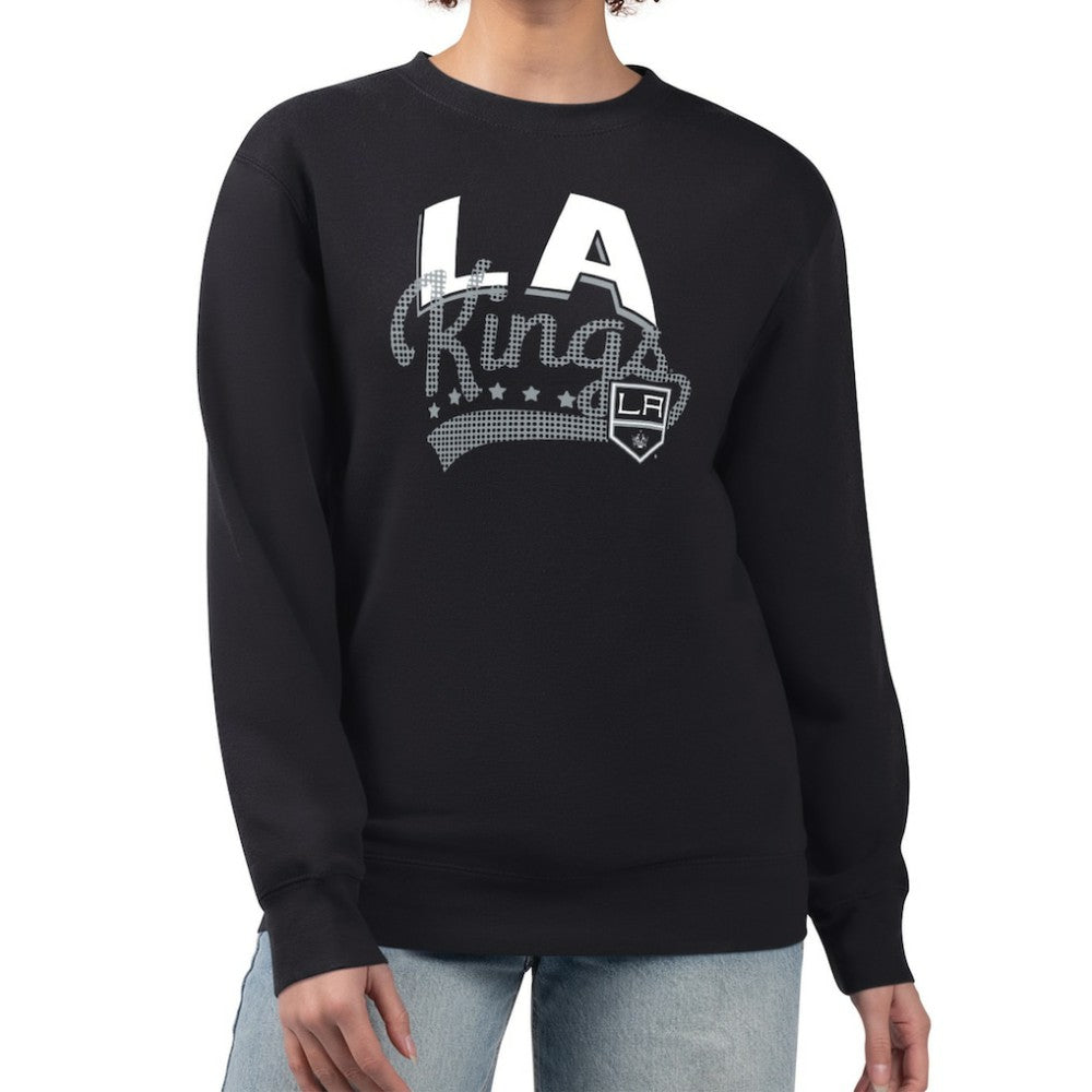 Los Angeles Kings G-III 4Her by Carl Banks Women's Filigree Team Graphic Fleece Pullover Sweatshirt On Sale