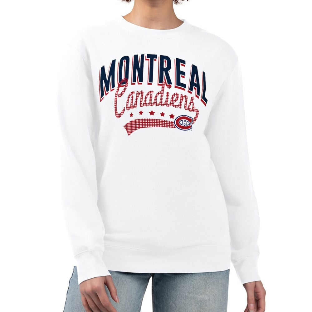 Montreal Canadiens G-III 4Her by Carl Banks Women's Filigree Team Graphic Fleece Pullover Sweatshirt Sale