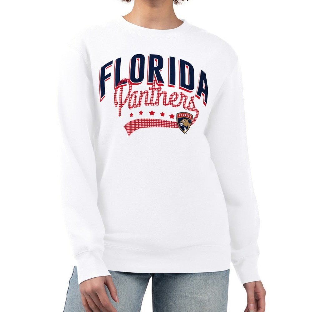 Florida Panthers G-III 4Her by Carl Banks Women's Filigree Team Graphic Fleece Pullover Sweatshirt Sale