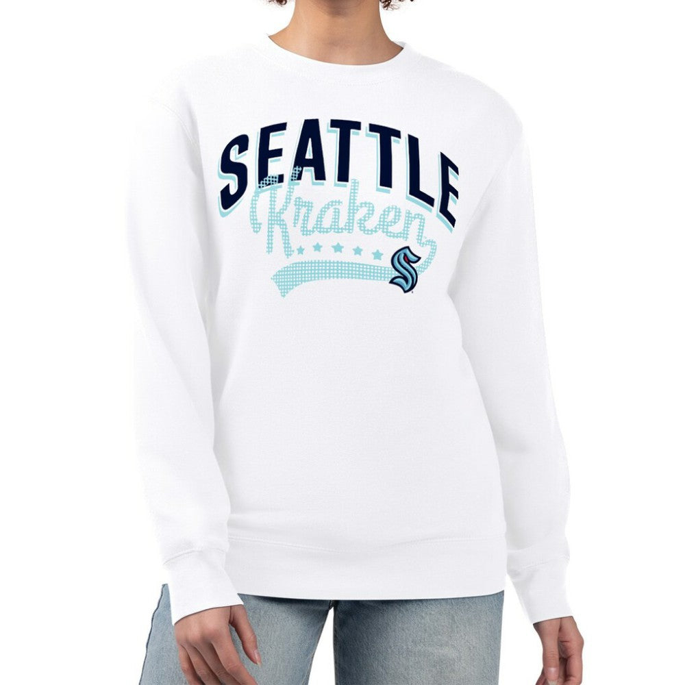 Seattle Kraken G-III 4Her by Carl Banks Women's Filigree Team Graphic Fleece Pullover Sweatshirt Online