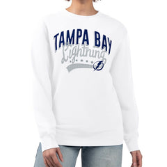 Tampa Bay Lightning G-III 4Her by Carl Banks Women's Filigree Team Graphic Fleece Pullover Sweatshirt Outlet