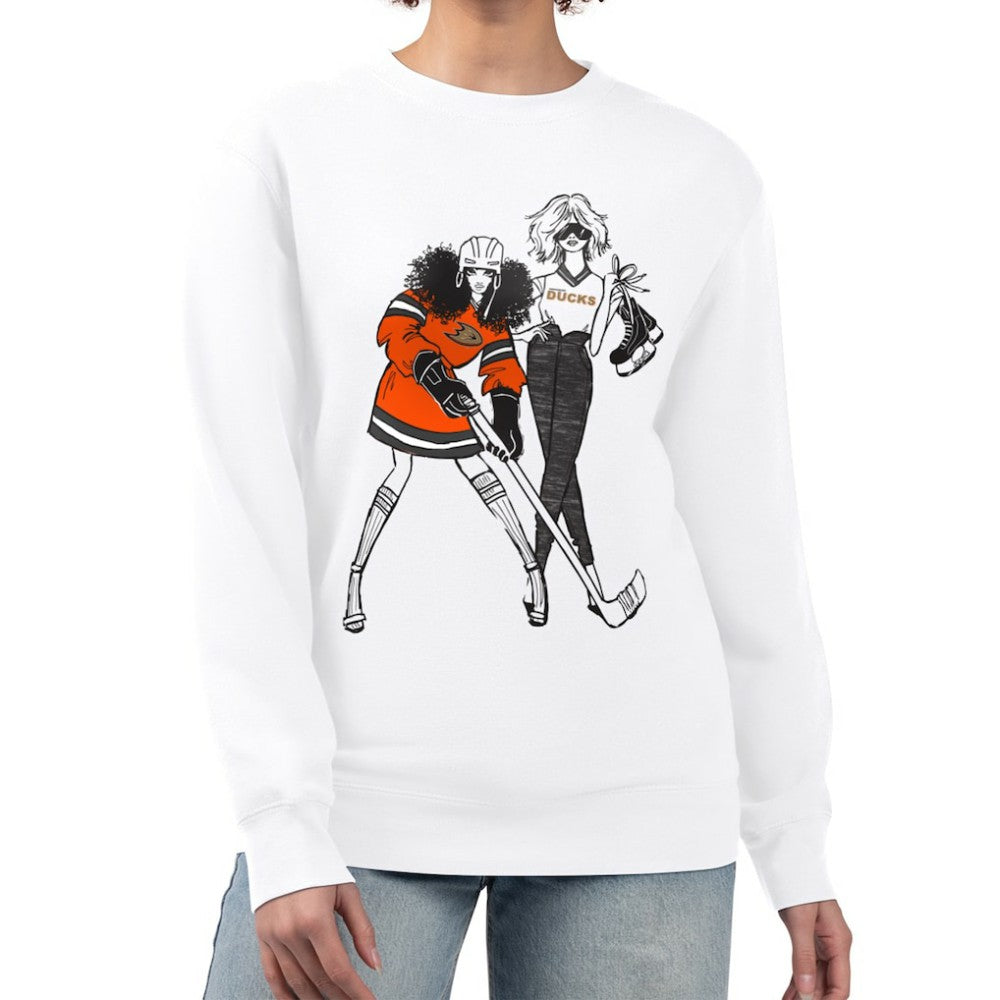 Anaheim Ducks G-III 4Her by Carl Banks Women's Hockey Girls Team Graphic Fleece Pullover Sweatshirt Discount