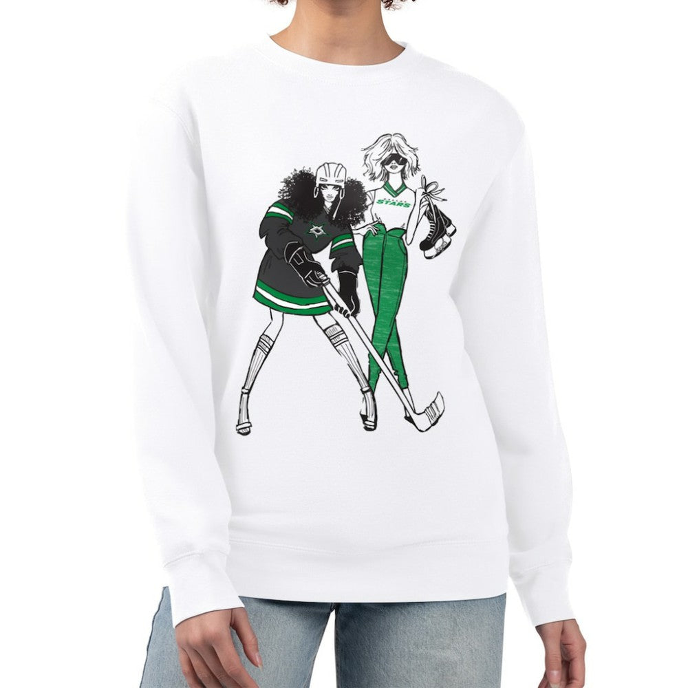 Dallas Stars G-III 4Her by Carl Banks Women's Hockey Girls Team Graphic Fleece Pullover Sweatshirt Outlet