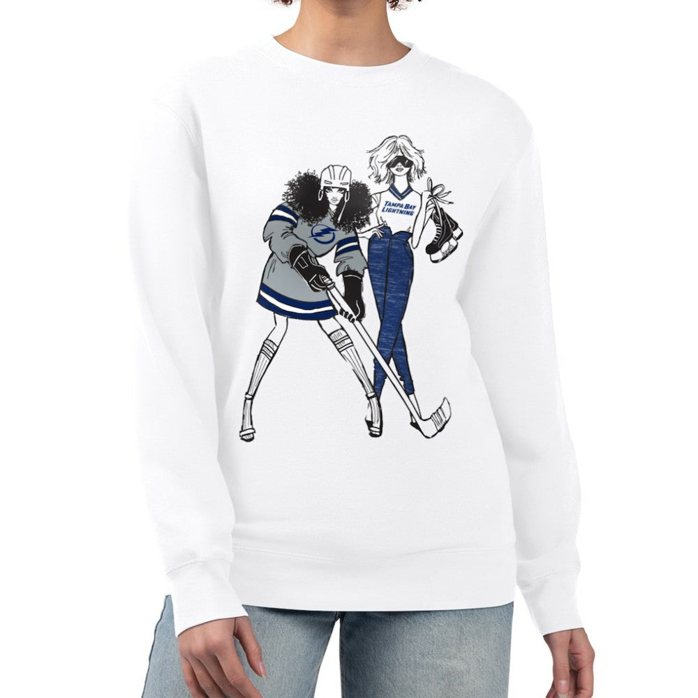 Tampa Bay Lightning G-III 4Her by Carl Banks Women's Hockey Girls Team Graphic Fleece Pullover Sweatshirt Discount