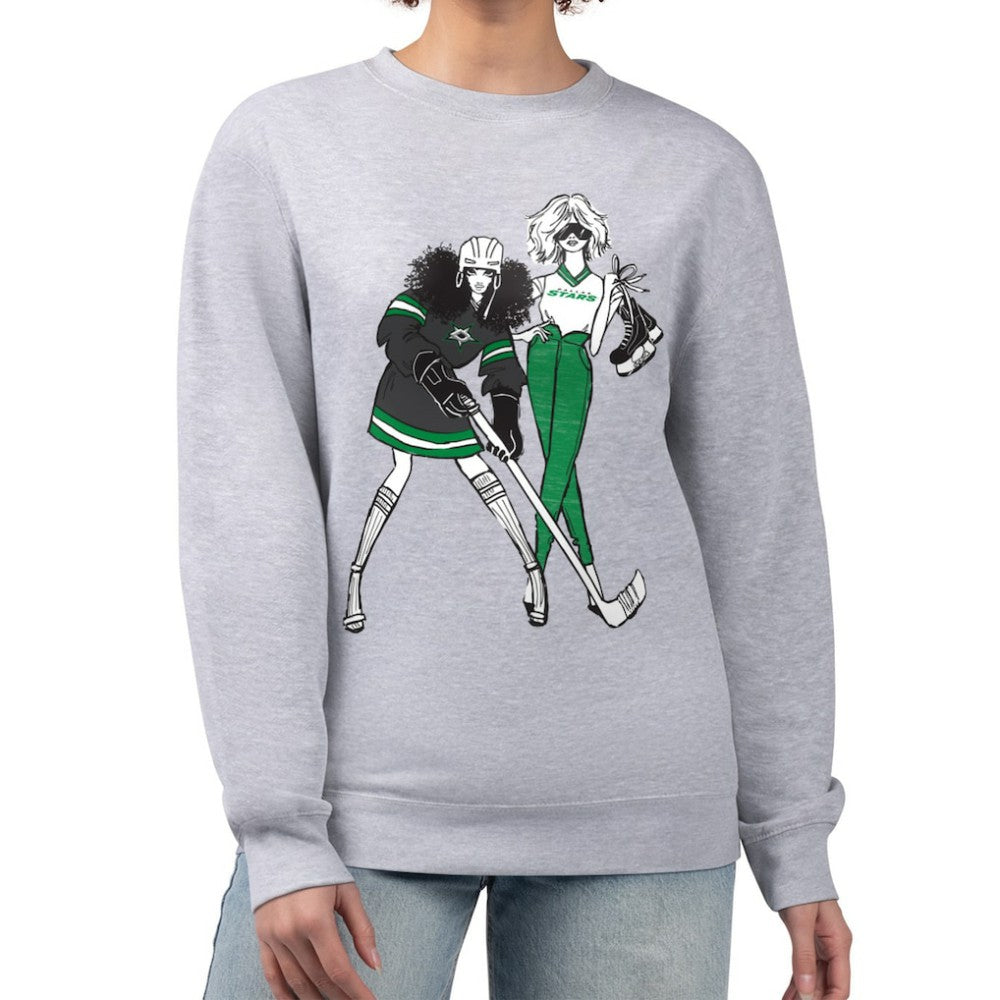Dallas Stars G-III 4Her by Carl Banks Women's Hockey Girls Team Graphic Fleece Pullover Sweatshirt Outlet