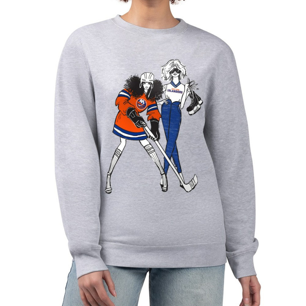 New York Islanders G-III 4Her by Carl Banks Women's Hockey Girls Team Graphic Fleece Pullover Sweatshirt For Sale