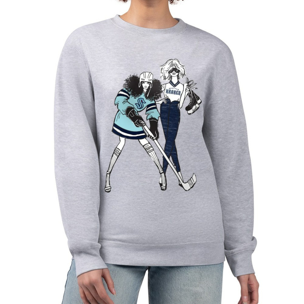 Seattle Kraken G-III 4Her by Carl Banks Women's Hockey Girls Team Graphic Fleece Pullover Sweatshirt Sale