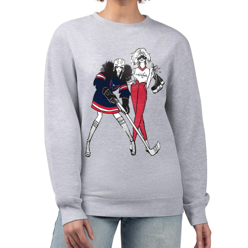 Washington Capitals G-III 4Her by Carl Banks Women's Hockey Girls Team Graphic Fleece Pullover Sweatshirt Outlet