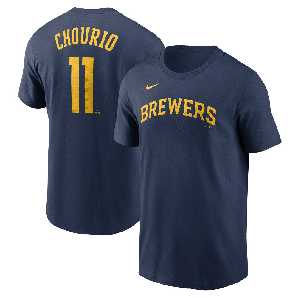 Jackson Chourio Milwaukee Brewers Nike Fuse Name & Number T-Shirt | MLB New