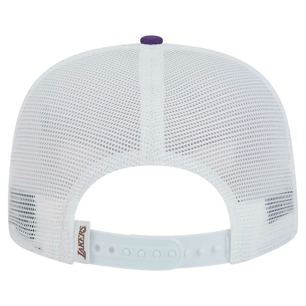 Los Angeles Lakers Dip-Dye 9FIFTY A-Frame Trucker Snapback Hat New