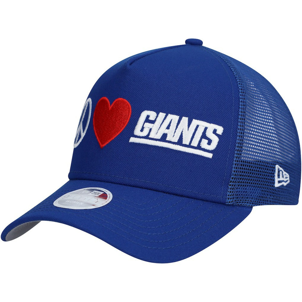 New York Giants New Era Women's Peace & Love Trucker 9FORTY Adjustable Hat
